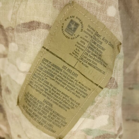 US Military Coat Army Combat Men's Med Long Multicam Camo FR Zip Hook Loop Front - Picture 8 of 10